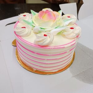 Pink and White Frosted cake (2.5 Pound)