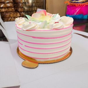 Pink and White Frosted cake