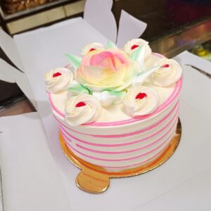 Pink and White Frosted cake (1.5 Pound)